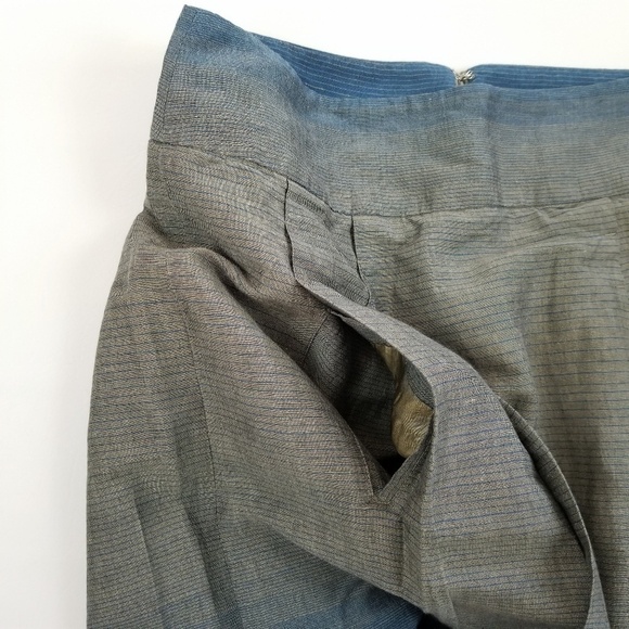 Vince gray blue ombre striped above the knee knee length A style skirt size 6 - Picture 6 of 9